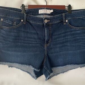 Torrid Plus Size 24 Stretch Mid-Rise
Distressed Hem Shorts